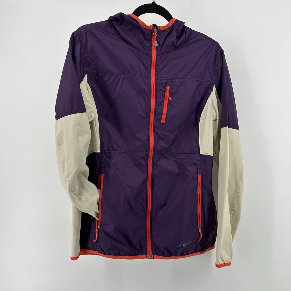 Windbreaker Jacket Full Zip Hooded Purple‎ Gorpcore Nylon Outdoor Wear Hike - Picture 3 of 15